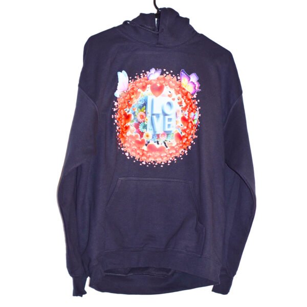 Printed Black Hoodie Gildan 18500 Heavy Blend Adult Hooded Sweatshirt (S-M-L)