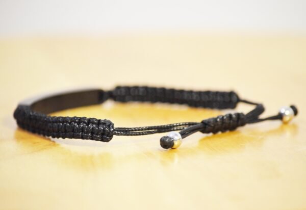 Woven Men's Bracelet With Adjustable Strap (Gold, Silver & Black)