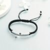 Woven Men's Bracelet With Adjustable Strap (Gold, Silver & Black)