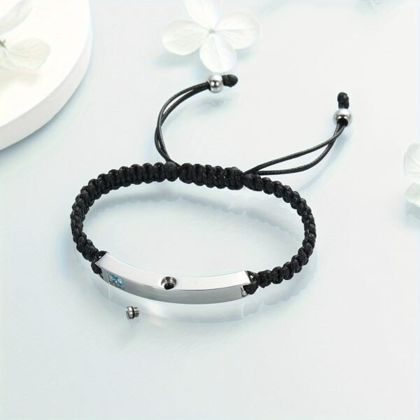 Woven Men's Bracelet With Adjustable Strap (Gold, Silver & Black)