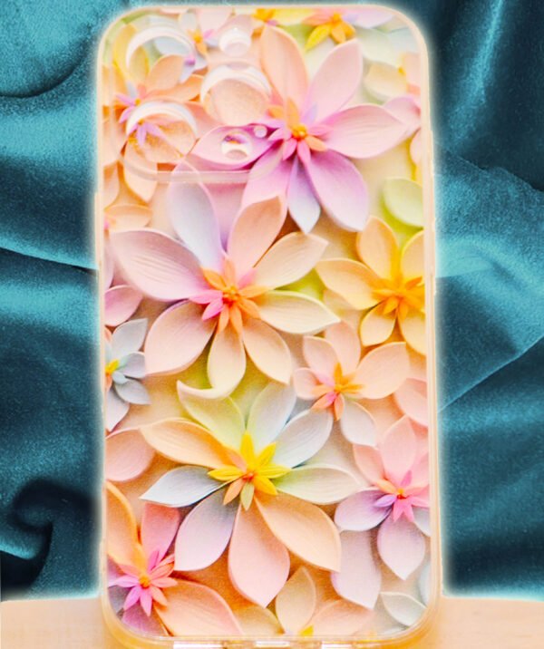Iphone-8D Macaron Floral Print Mobile Phone Case
