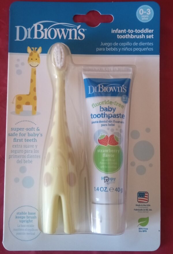 Dr. Brown's Infant-to-Toddler Training Toothbrush Set with Fluoride Free