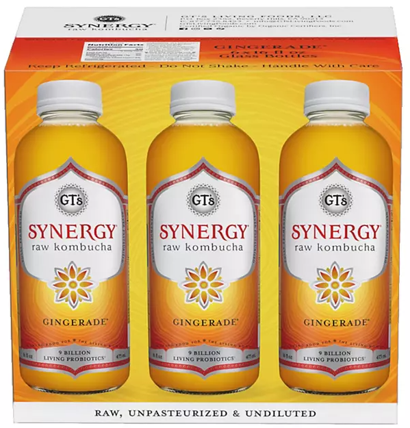 GT'S Organic & Unpasteurized Raw Kombucha Gingerade- Enzymes and Probiotics