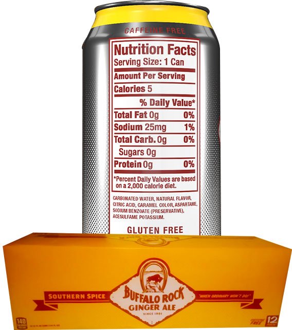 Buffalo Rock Southern Spice Ginger Ale Soda Pop, 12 fl oz 12 Pack Cans