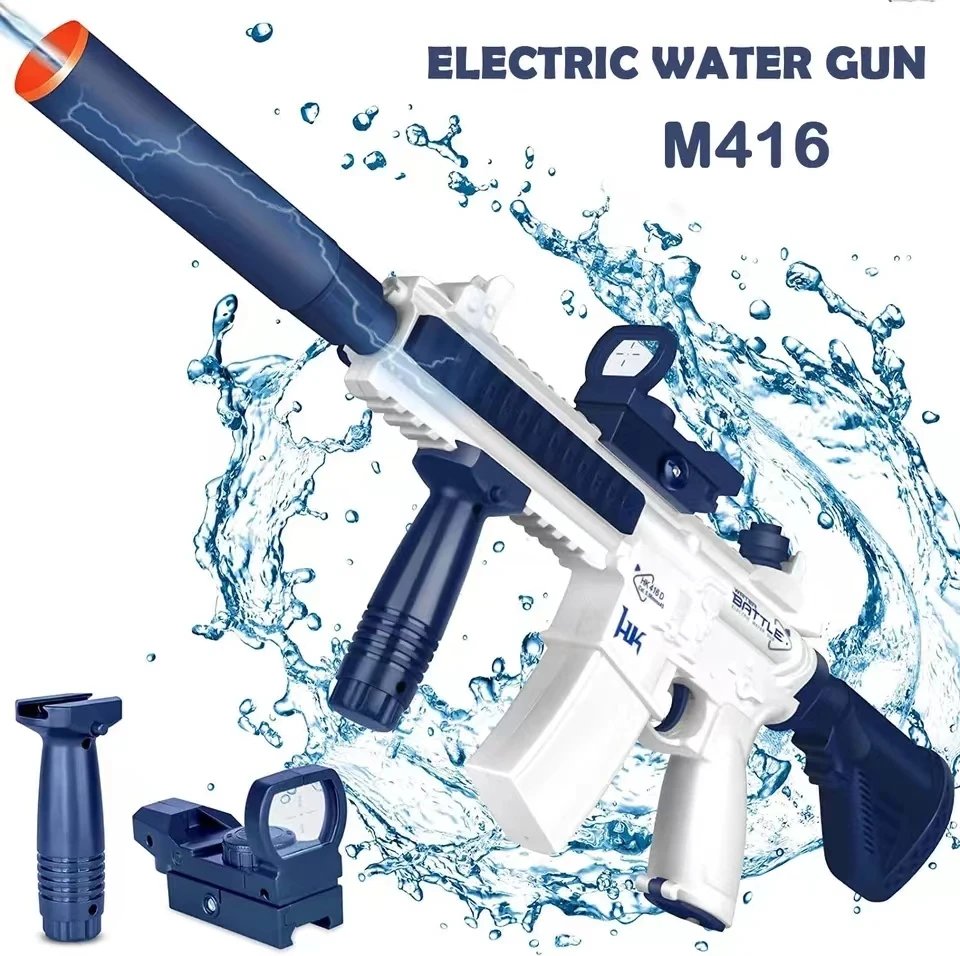 M416 Water Gun Electric Pistol Shooting Toy Full Automatic Summer Shoot Beach Outdoor Fun Toy For Children Boys Girl Adults Gift