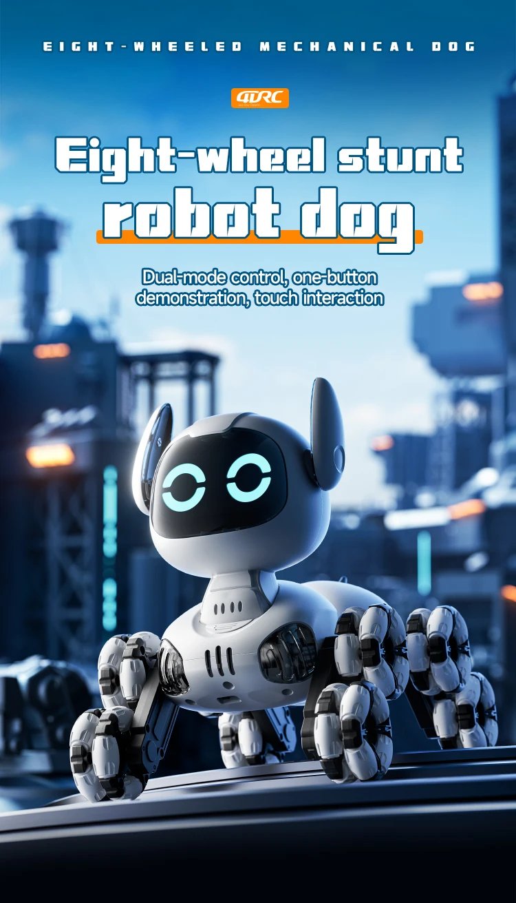 Y9 8WD RC Robot Dog Car Toy 2.4G Radio Remote Control Cars Touch-sense Music Stunt Drift Vehicle Electric Toy for Boys Kids Gift