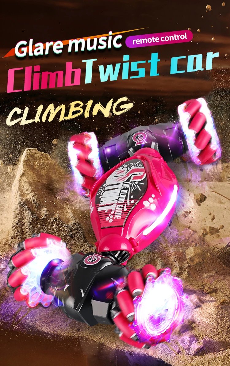 4WD 1:16 Stunt RC Car With LED Light Gesture Induction Deformation Twist Climbing Radio Controlled Car Electronic Toys for Kids