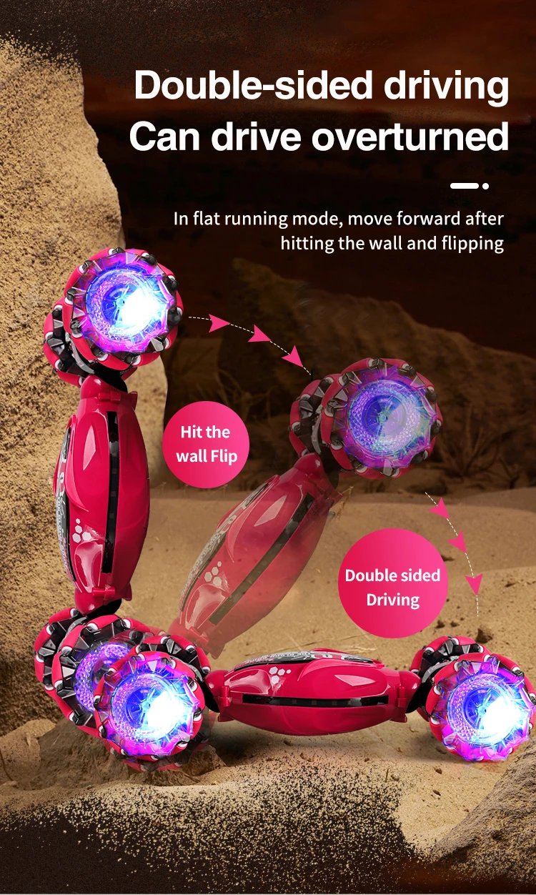 4WD 1:16 Stunt RC Car With LED Light Gesture Induction Deformation Twist Climbing Radio Controlled Car Electronic Toys for Kids