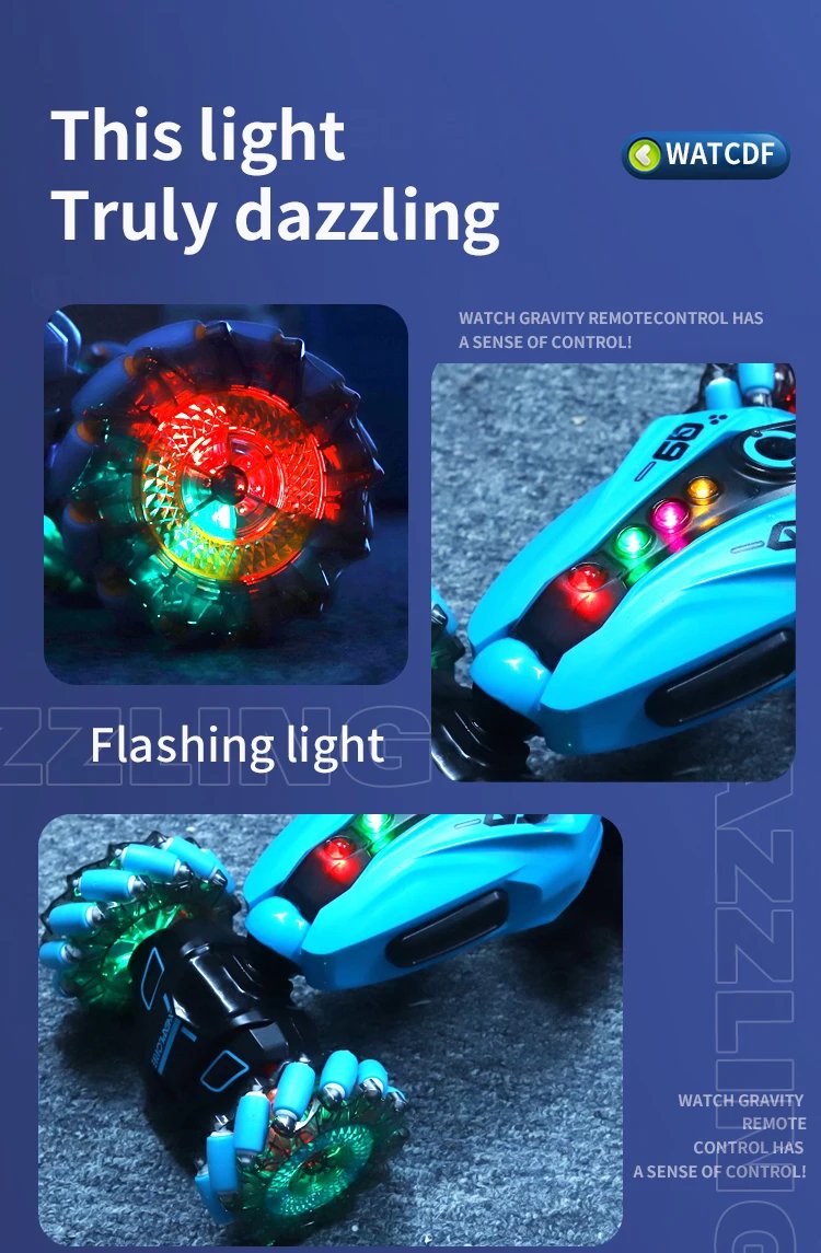 4WD 1:16 Stunt RC Car With LED Light Gesture Induction Deformation Twist Climbing Radio Controlled Car Electronic Toys for Kids
