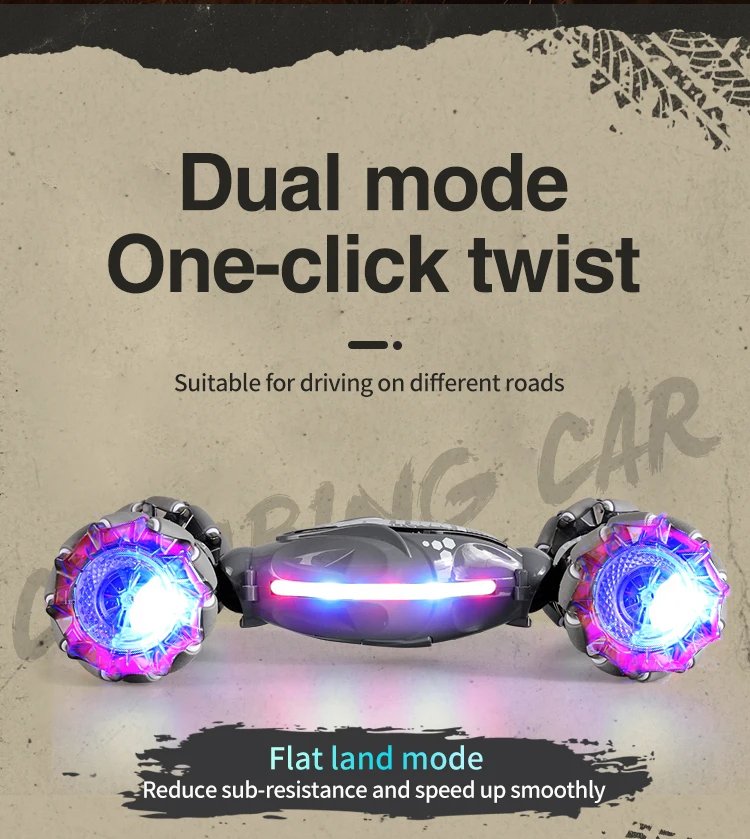 4WD 1:16 Stunt RC Car With LED Light Gesture Induction Deformation Twist Climbing Radio Controlled Car Electronic Toys for Kids