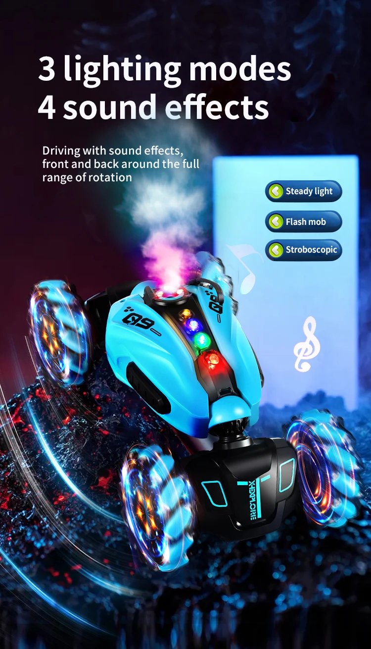 4WD 1:16 Stunt RC Car With LED Light Gesture Induction Deformation Twist Climbing Radio Controlled Car Electronic Toys for Kids