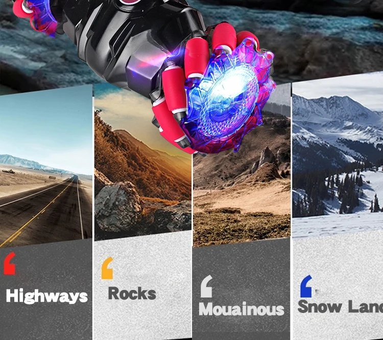 4WD 1:16 Stunt RC Car With LED Light Gesture Induction Deformation Twist Climbing Radio Controlled Car Electronic Toys for Kids