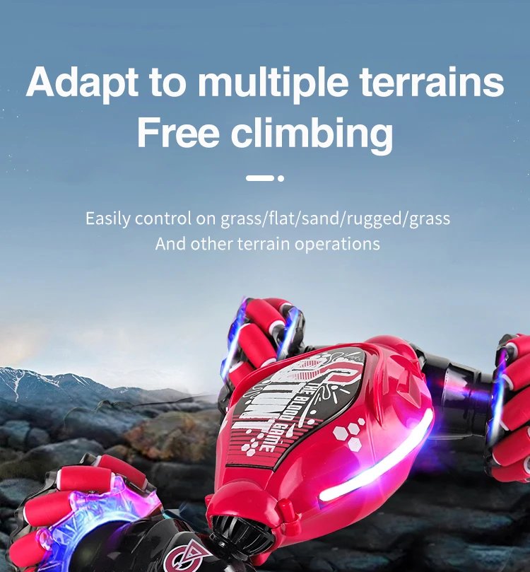 4WD 1:16 Stunt RC Car With LED Light Gesture Induction Deformation Twist Climbing Radio Controlled Car Electronic Toys for Kids