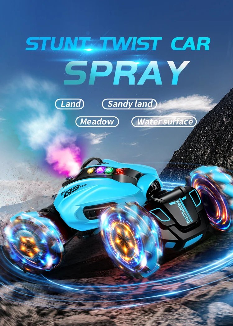 4WD 1:16 Stunt RC Car With LED Light Gesture Induction Deformation Twist Climbing Radio Controlled Car Electronic Toys for Kids