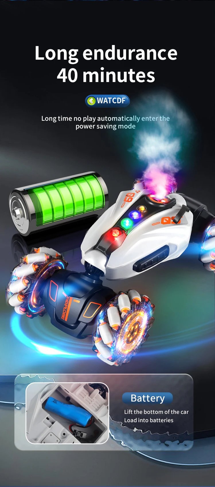 4WD 1:16 Stunt RC Car With LED Light Gesture Induction Deformation Twist Climbing Radio Controlled Car Electronic Toys for Kids