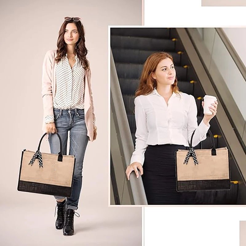 Handbag Fashion Shoulder Bag Pure natural cotton and linen large capacity tote bag can be DIY made waterproof shopping bag
