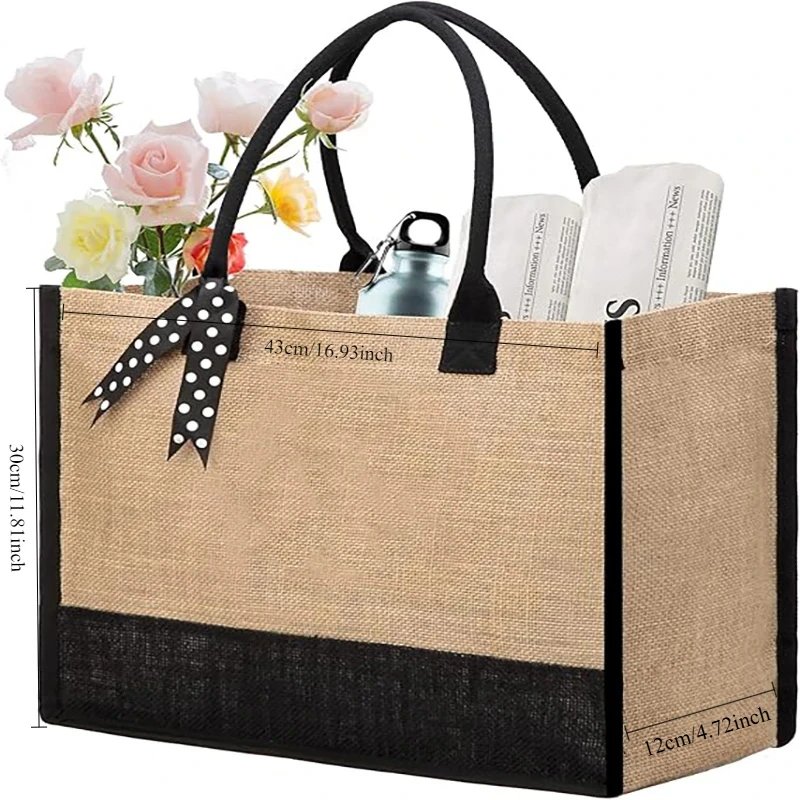 Handbag Fashion Shoulder Bag Pure natural cotton and linen large capacity tote bag can be DIY made waterproof shopping bag