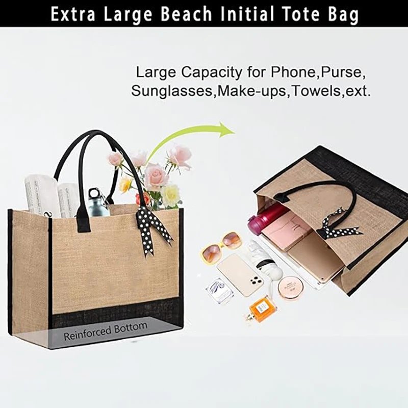 Handbag Fashion Shoulder Bag Pure natural cotton and linen large capacity tote bag can be DIY made waterproof shopping bag