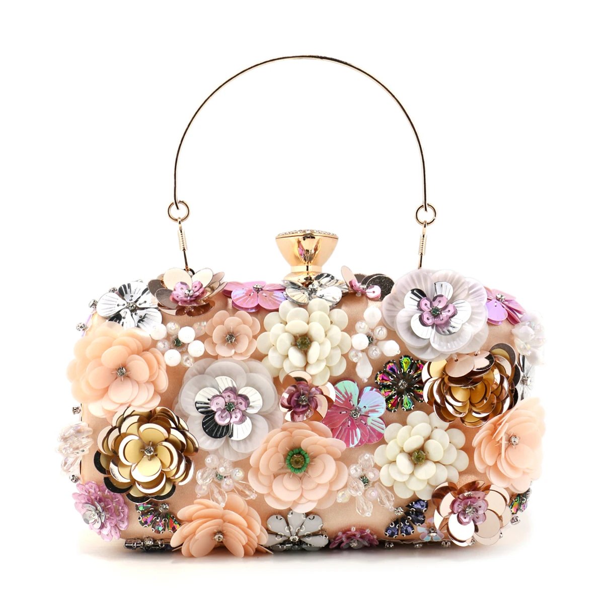 Fashion Women Bags Flower Diamonds Embroidery Small Clutch Luxury Lady Handbags Evening Bags New Arrival Chain Shoulder Purse