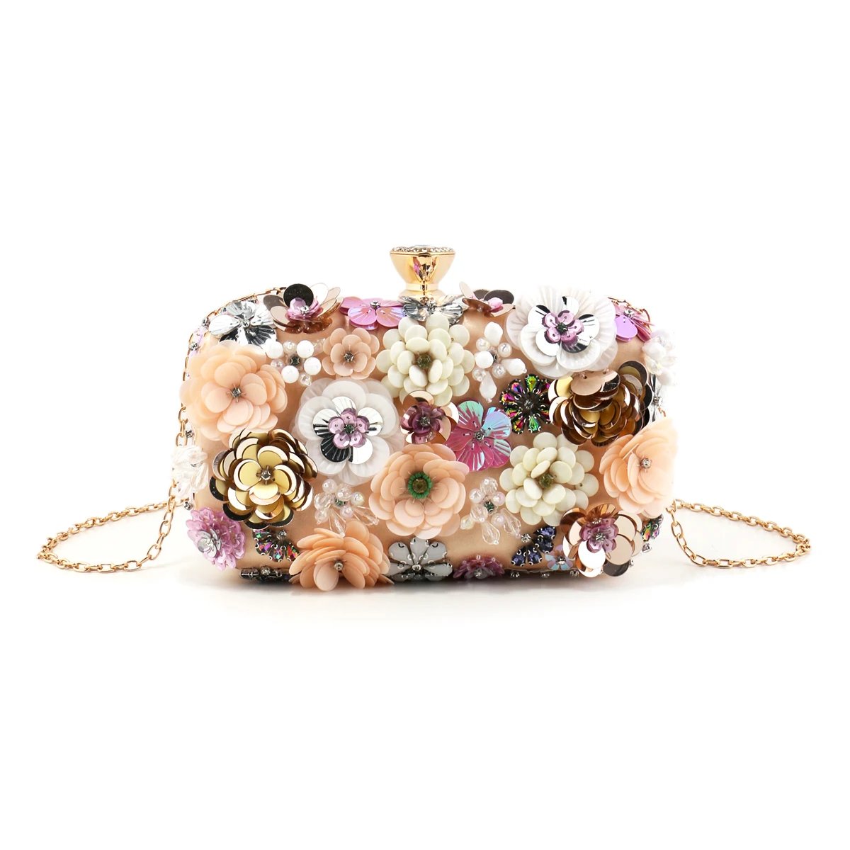 Fashion Women Bags Flower Diamonds Embroidery Small Clutch Luxury Lady Handbags Evening Bags New Arrival Chain Shoulder Purse