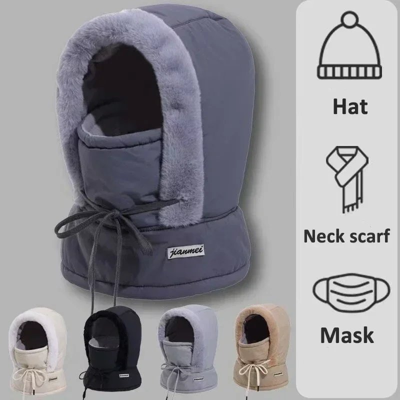 Heavy Duty Winter Balaclava Hat Thick Thermal Padding Full Face Protection Windproof Hooded Mask For Skiing Snowboarding