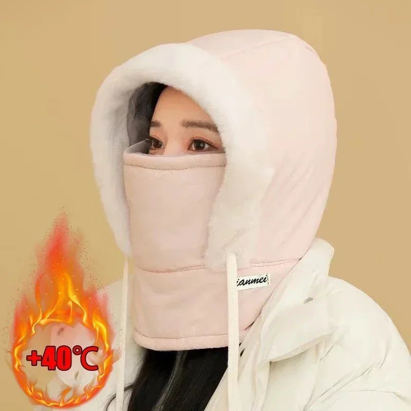 Heavy Duty Winter Balaclava Hat Thick Thermal Padding Full Face Protection Windproof Hooded Mask For Skiing Snowboarding