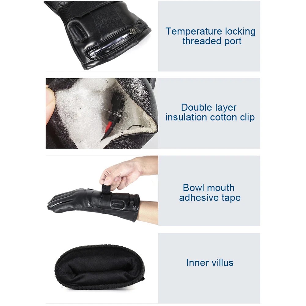 Waterproof Cold Weather Gloves 3 Temperature Levels Battery Powered Heating Gloves Hand Warmer for Outdoor Cycling Skiing Hiking