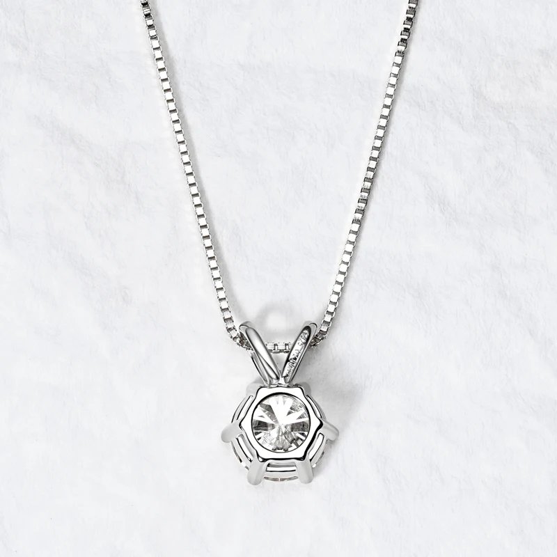 Classic 0.5CT-5CT D Moissanite Pendant Necklace Adjustable Chain 925 Silver for Women GRA Certificate 2CT 3CT 4CT Lab Diamond