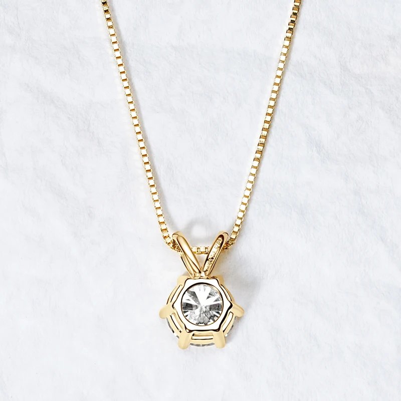 Classic 0.5CT-5CT D Moissanite Pendant Necklace Adjustable Chain 925 Silver for Women GRA Certificate 2CT 3CT 4CT Lab Diamond