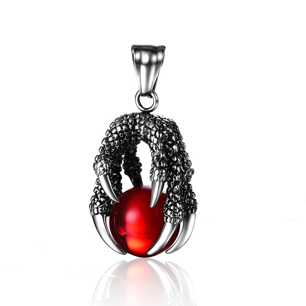 Fashion Classic Domineering Stainless Steel Dragon Claw Necklace Men Women Stone Pendant Locomotive Amulet Jewelry Wholesale