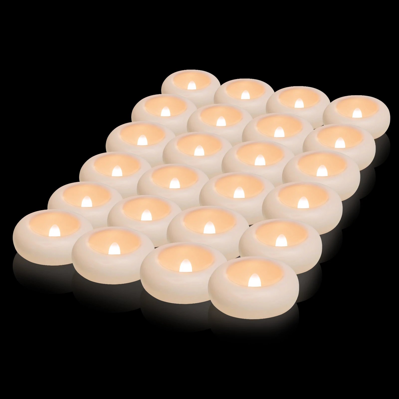 12/24 Pack Waterproof Flameless Floating Tealights Candle Electric Flickering LED Candles For Wedding Party Pool&SPA Home Decor