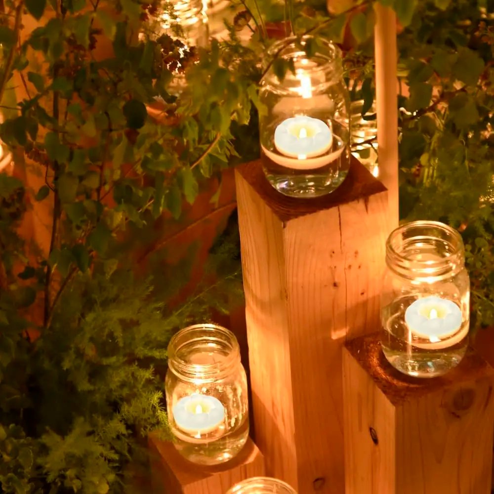 12-100PCS Flameless Floating Candles for Centerpieces Wedding LED Tealight 5.5/7.5CM Battery Operate Float Candle Pool Spa Decor
