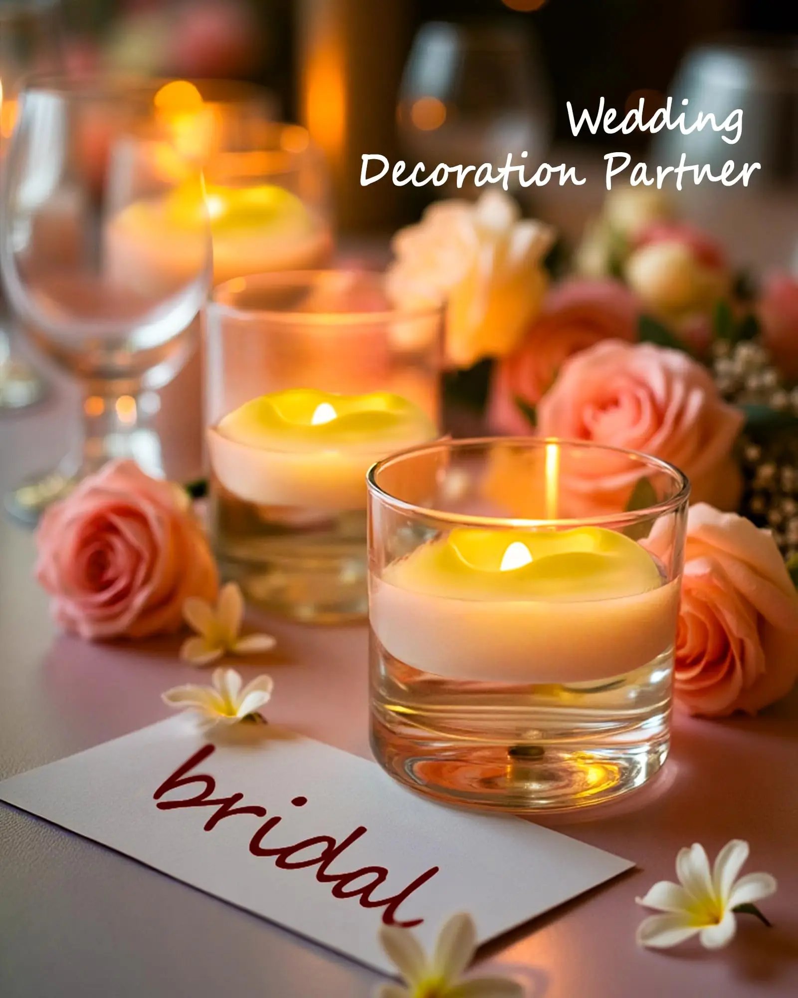 12-100PCS Flameless Floating Candles for Centerpieces Wedding LED Tealight 5.5/7.5CM Battery Operate Float Candle Pool Spa Decor