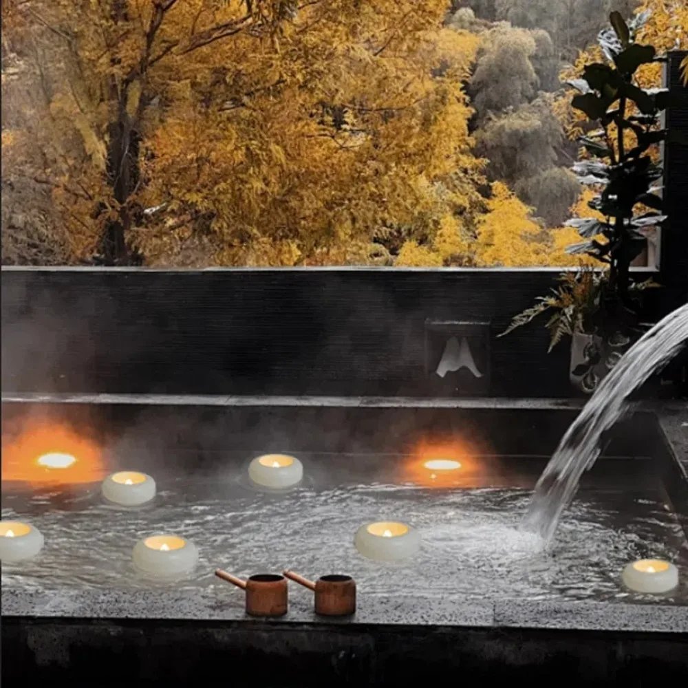 Flameless Led Floating Candles Battery Operate Waterproof for Cylinder Vases Centerpieces at Wedding Decor Party Pool