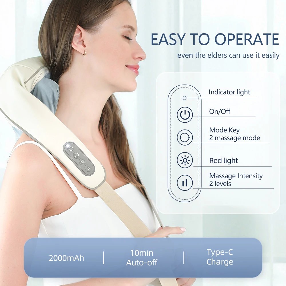 Foreverlily Wireless Neck And Back Massager Neck And Shoulder Kneading Massage Shawl Neck Cervical Relaxing Trapezius Massager Foreverlily Wireless Neck And Back Massager Neck And Shoulder Kneading Massage Shawl Neck Cervical Relaxing Trapezius Massager