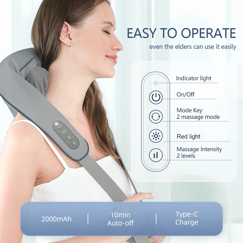Foreverlily Wireless Neck And Back Massager Neck And Shoulder Kneading Massage Shawl Neck Cervical Relaxing Trapezius Massager Foreverlily Wireless Neck And Back Massager Neck And Shoulder Kneading Massage Shawl Neck Cervical Relaxing Trapezius Massager