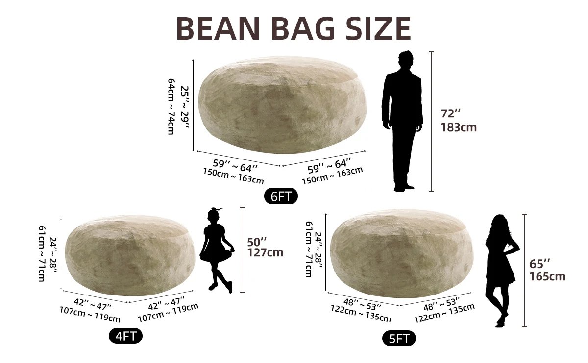 Bean Bag Chair with Filling Included Big Bean Bags Couch for Adults, Giant Beanbag Lazy Sofa for Living Room Bedroom and Dorm Bean Bag Chair with Filling Included Big Bean Bags Couch for Adults, Giant Beanbag Lazy Sofa for Living Room Bedroom and Dorm