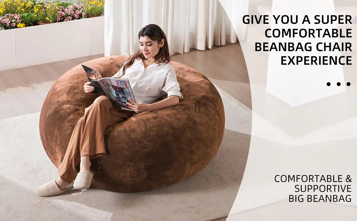 Bean Bag Chair with Filling Included Big Bean Bags Couch for Adults, Giant Beanbag Lazy Sofa for Living Room Bedroom and Dorm Bean Bag Chair with Filling Included Big Bean Bags Couch for Adults, Giant Beanbag Lazy Sofa for Living Room Bedroom and Dorm