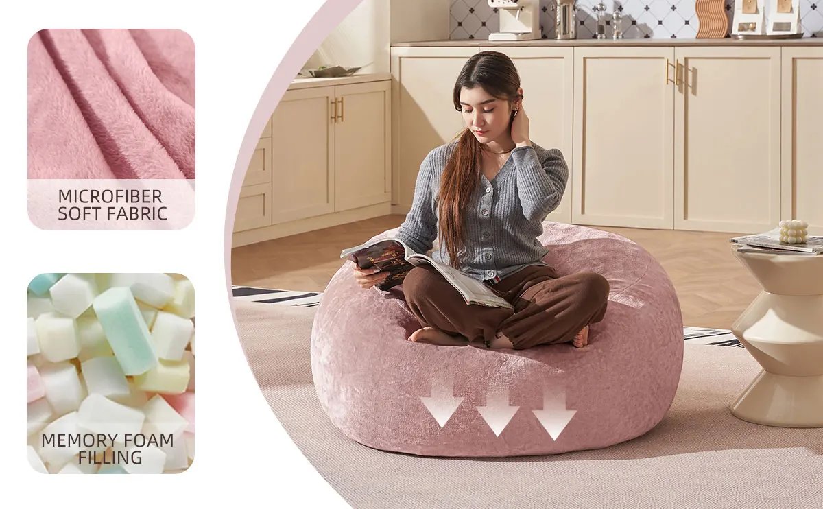 Bean Bag Chair with Filling Included Big Bean Bags Couch for Adults, Giant Beanbag Lazy Sofa for Living Room Bedroom and Dorm Bean Bag Chair with Filling Included Big Bean Bags Couch for Adults, Giant Beanbag Lazy Sofa for Living Room Bedroom and Dorm