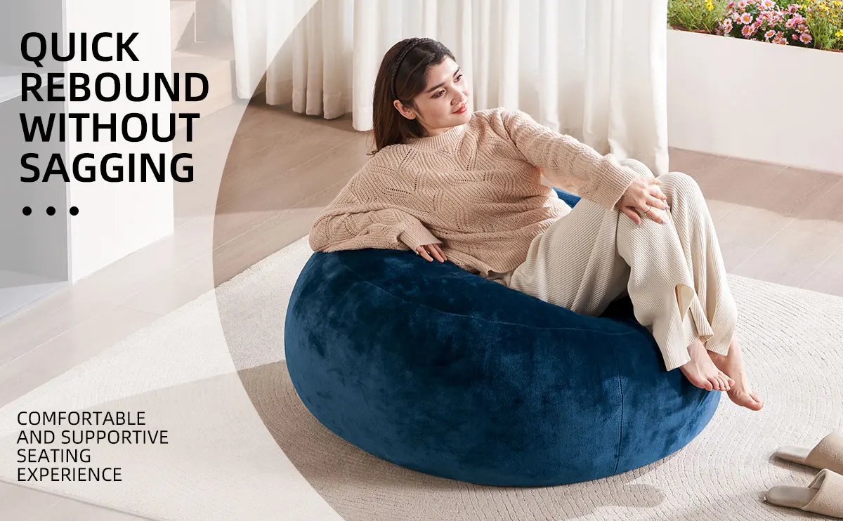Bean Bag Chair with Filling Included Big Bean Bags Couch for Adults, Giant Beanbag Lazy Sofa for Living Room Bedroom and Dorm Bean Bag Chair with Filling Included Big Bean Bags Couch for Adults, Giant Beanbag Lazy Sofa for Living Room Bedroom and Dorm