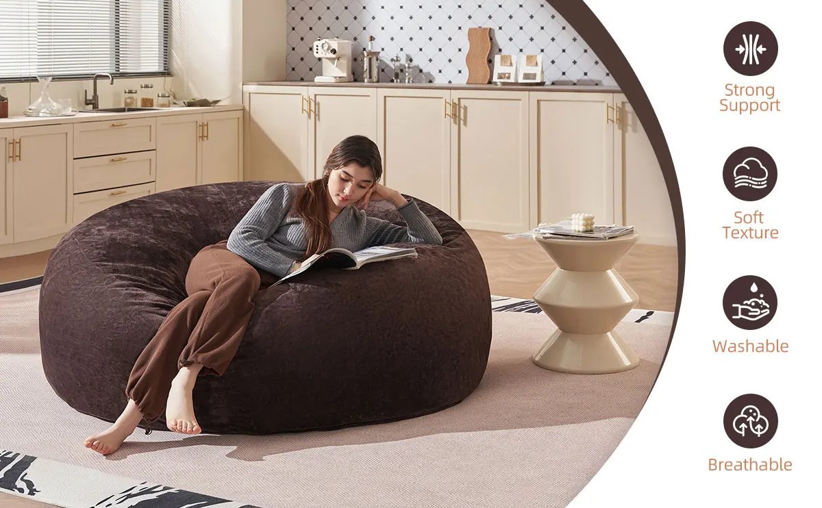 Bean Bag Chair with Filling Included Big Bean Bags Couch for Adults, Giant Beanbag Lazy Sofa for Living Room Bedroom and Dorm Bean Bag Chair with Filling Included Big Bean Bags Couch for Adults, Giant Beanbag Lazy Sofa for Living Room Bedroom and Dorm