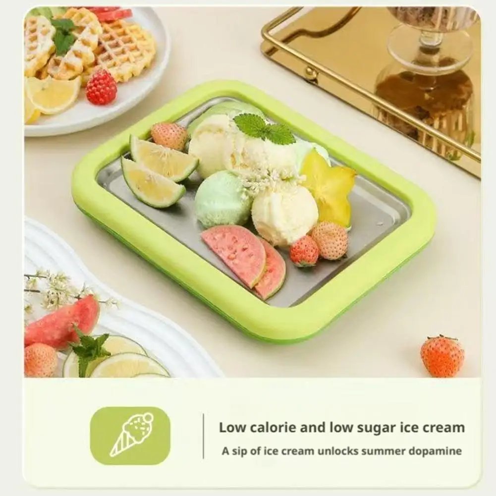 Summer Household Ice Cream Maker Child's Homemade Yogurt Pudding Stir Fried Ice Stir Fry Ice Tray Small Stainless Steel Machine Summer Household Ice Cream Maker Child's Homemade Yogurt Pudding Stir Fried Ice Stir Fry Ice Tray Small Stainless Steel Machine