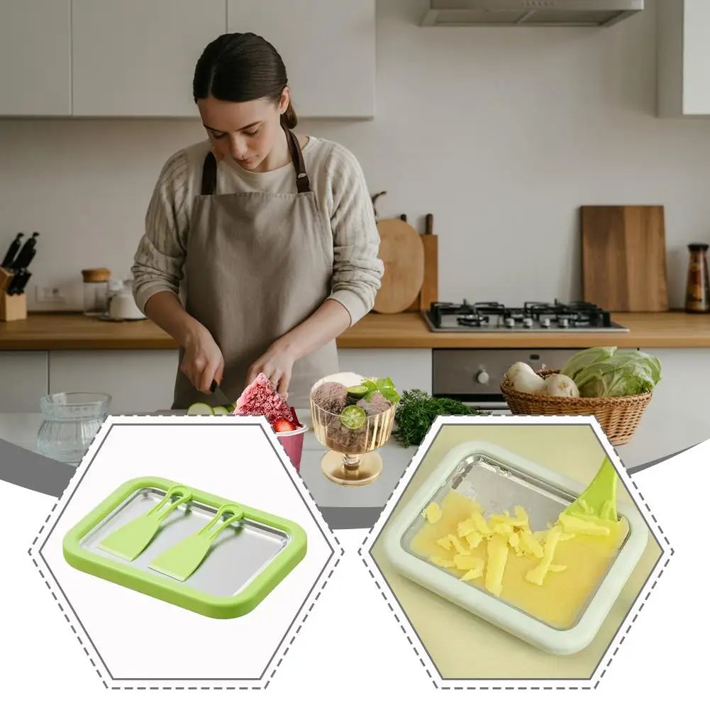Summer Household Ice Cream Maker Child's Homemade Yogurt Pudding Stir Fried Ice Stir Fry Ice Tray Small Stainless Steel Machine Summer Household Ice Cream Maker Child's Homemade Yogurt Pudding Stir Fried Ice Stir Fry Ice Tray Small Stainless Steel Machine